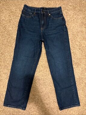 Express Women's Dark Blue Cropped Jeans